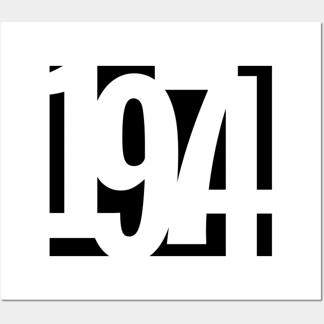 1974 Funky Overlapping Reverse Numbers for Light Backgrounds Wall Art by MotiviTees